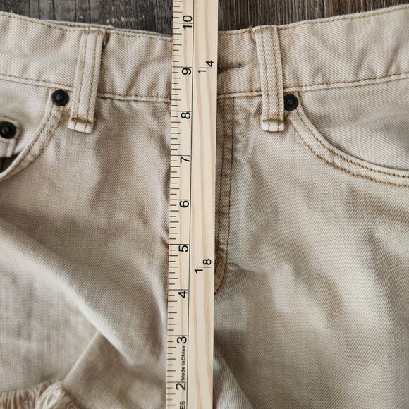 Free People Tan Button Fly Distressed Jean Shorts Size 26 - Picture 6 of 8